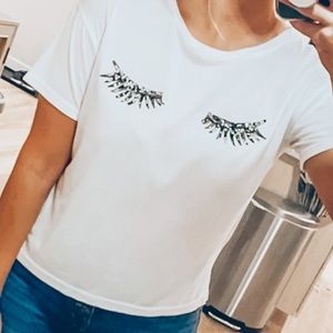 beaded Eyelash Tee